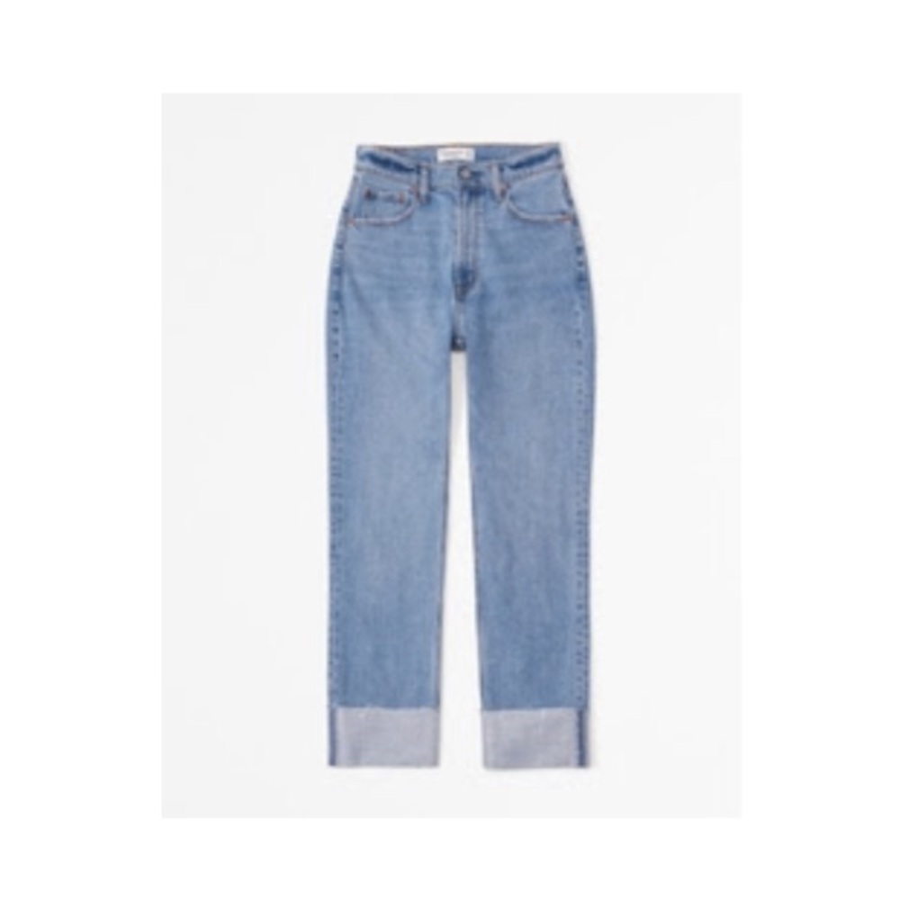 Abercrombie Curve Love Ultra High Rise Ankle Straight Jean